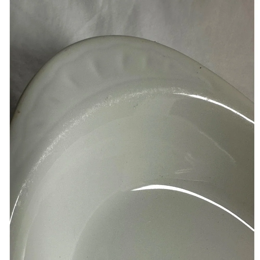 Vintage Oval Au Gratin Baking Dishes Set 4 White Exc Ceramic Stoneware Scalloped